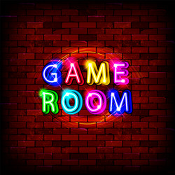 game room neon sign vector image