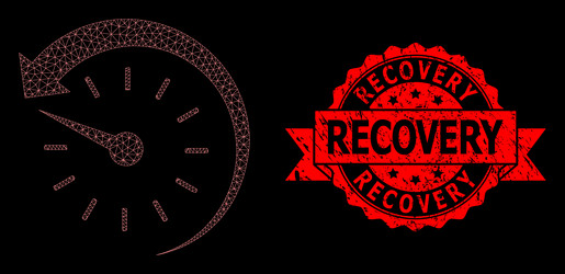 textured recovery stamp seal and web mesh time vector image