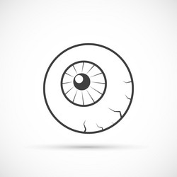 halloween eyeball icon vector image