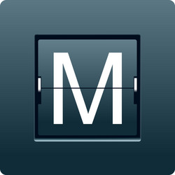 letter m from mechanical scoreboard vector image