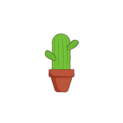 Hand drawn cactus with pot vector