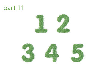 Numbers text of green grass part one vector