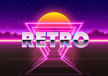 retro neon city background style 80s vector image