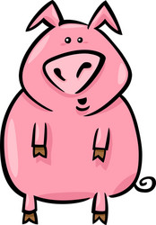 cartoon of farm pig vector image