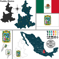 map of puebla vector image