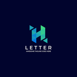 logo abstract letter h low poly style vector image