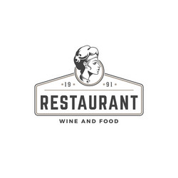 restaurant logo template object vector image