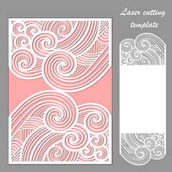 template for laser cutting envelope wedding vector image