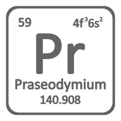 periodic table element praseodymium icon vector image