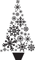 snow flake tree vector image