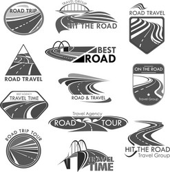 road travel company agency template icons vector image