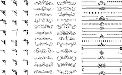 decorative corners and dividers ornamental curls vector image