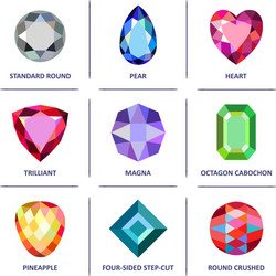 low poly popular colored gems cuts infographics vector image