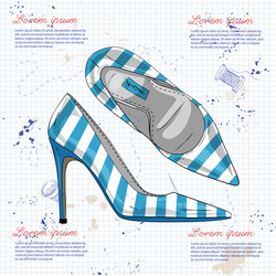 fashion sketch womens shoes vector image