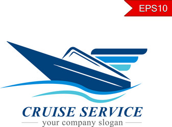 cruise ship logo naval express delivery business vector image