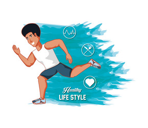 man athlete running healthy lifestyle vector image