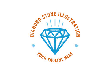 simple diamond emerald gem stone badge emblem vector image