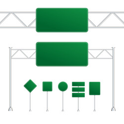 set road signs isolated on transparent vector image