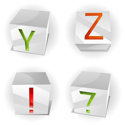 cube alphabet letters abcd vector image