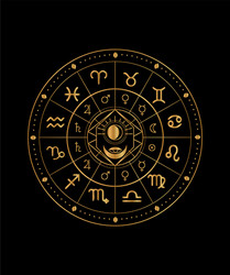 astrology chart gold vector image