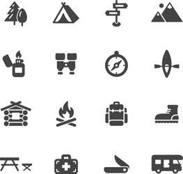 camping icons vector image