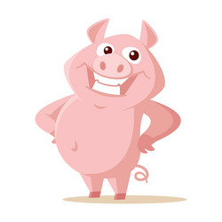 Cute pig isolated on white vector