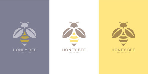 bee logo animal design vector image