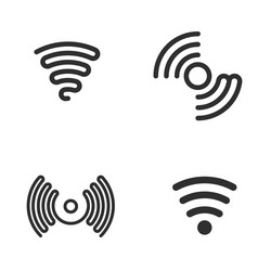 Set of wifi black icons vector