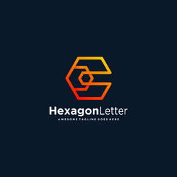 logo hexagon letter c gradient colorful vector image