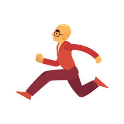 man in sportswear and eyeglasses running isolated vector image