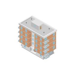 Residential building isometric view vector