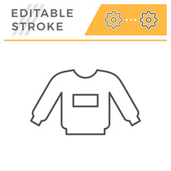 sweatshirt editable stroke line icon vector image