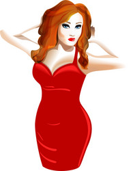 model in a red dress vector image