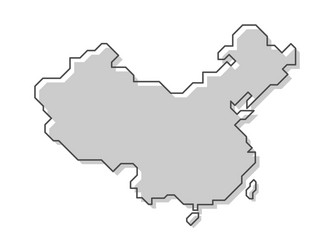 china map modern simple line style vector image