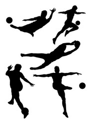 soccer player silhouette 01 vector image