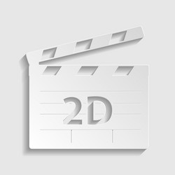 2d film sign paper style icon vector