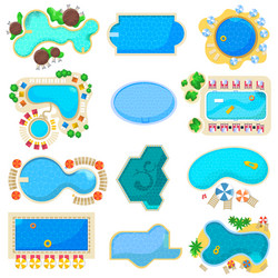 pool icon blue water poolside hotel vector image