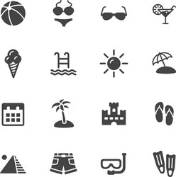 summer icons vector image