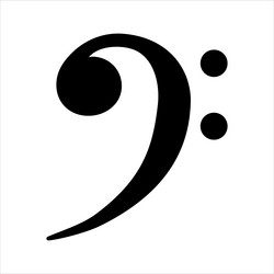 bass clef icon black music note symbol vector image