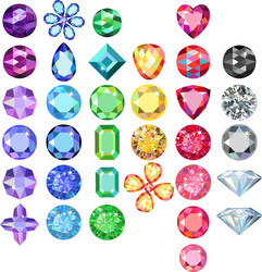 set of colored gems vector image