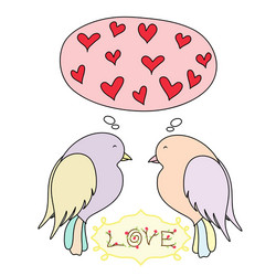 Birds with love vector