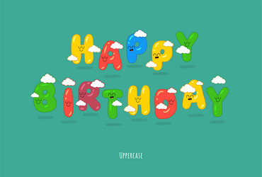 happy birthday card font make your congratulations vector image