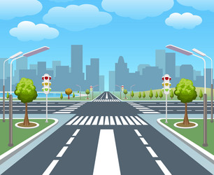 empty city road vector image