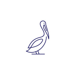 pelican gulf bird coast beach logo icon vector image