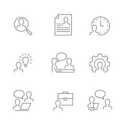 head hunting line icons on white background vector image