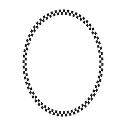 oval frame with black and white checkered print vector image