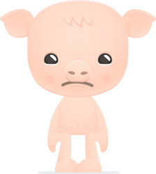 Funny cartoon pig vector