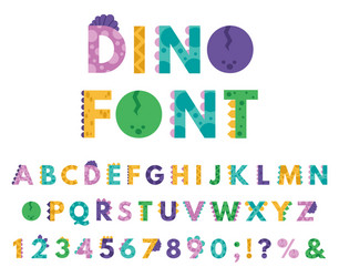 dino hand drawn alphabet cartoon cute abc letters vector image