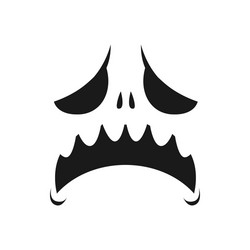 sad monster face icon scary or evil emoji vector image