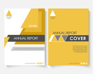 yellow marketing cover design template for annual vector image